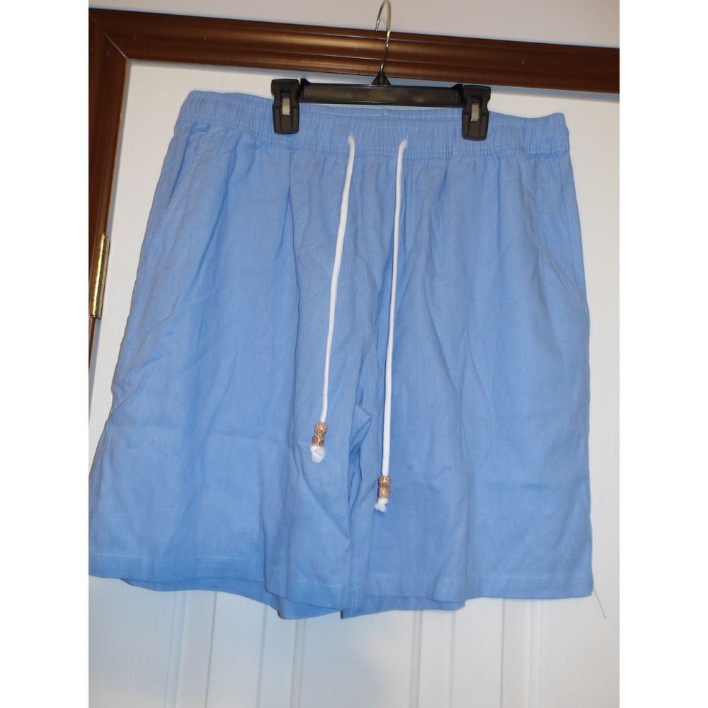Coofandy Light Blue‎ Casual Drawstring Shorts Summer Beach Lounge Wear